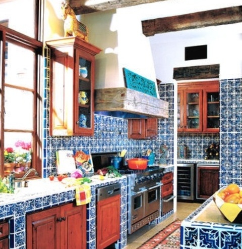 Cocinas estilo mexicano, puro color – Decoración
