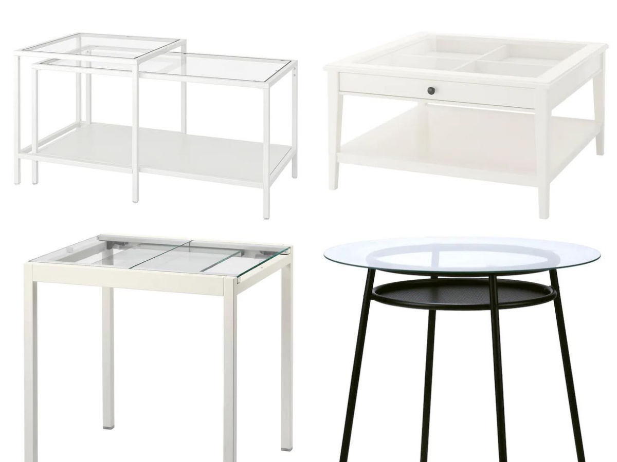 10 versátiles mesas de cristal de Ikea