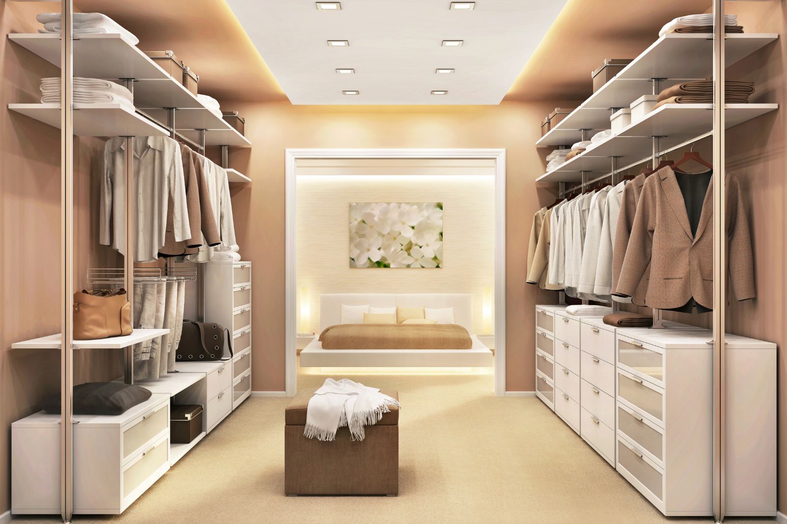 Cómo calcular las medidas en un dormitorio de matrimonio con baño y vestidor